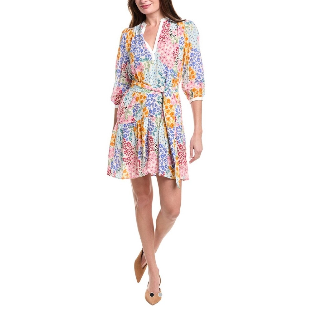 JOHNNY WAS Women's Astrid Silk Mini‎ Dress Floral Multi Size Large New With Tag